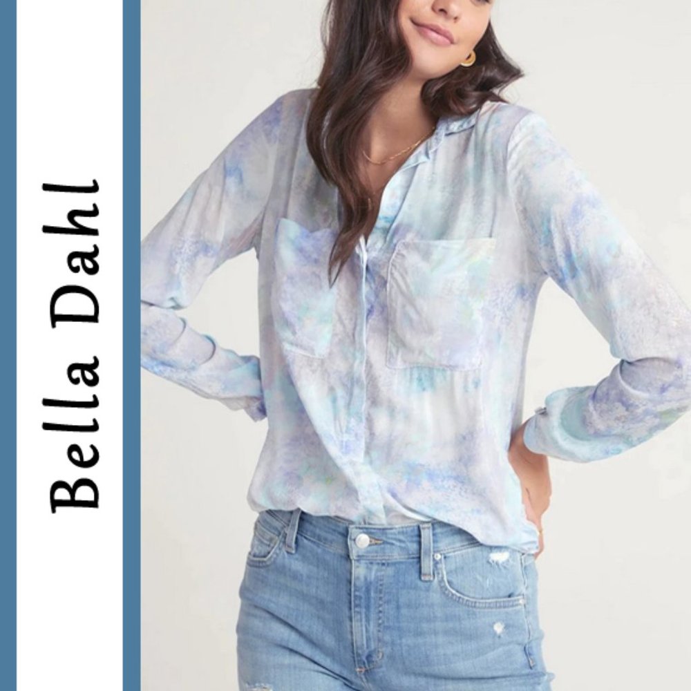 Bella Dahl | Pastel Watercolor Print Shirt Blouse